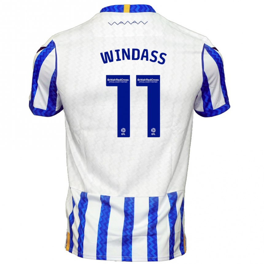 Kids Football Josh Windass #11 Blue White Home Jersey 2024/25 T-Shirt Za