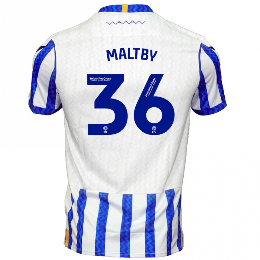 Kids Football Mackenzie Maltby #36 Blue White Home Jersey 2024/25 T-Shirt Za