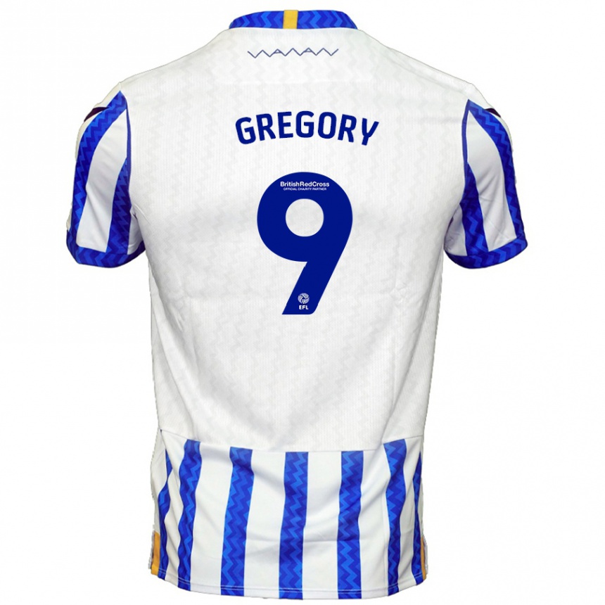 Kids Football Lee Gregory #9 Blue White Home Jersey 2024/25 T-Shirt Za