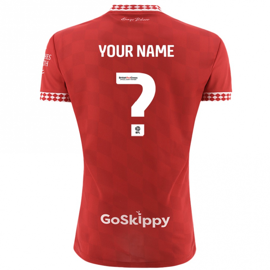 Kids Football Your Name #0 Red Home Jersey 2024/25 T-Shirt Za