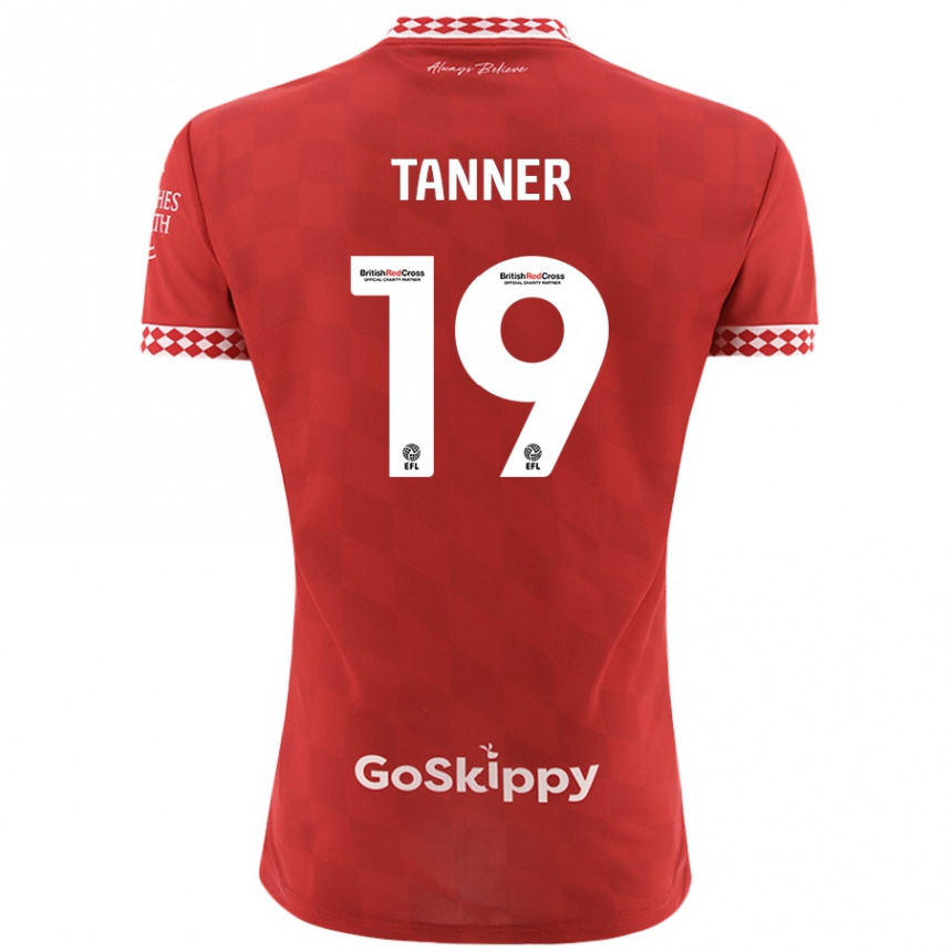 Kids Football George Tanner #19 Red Home Jersey 2024/25 T-Shirt Za