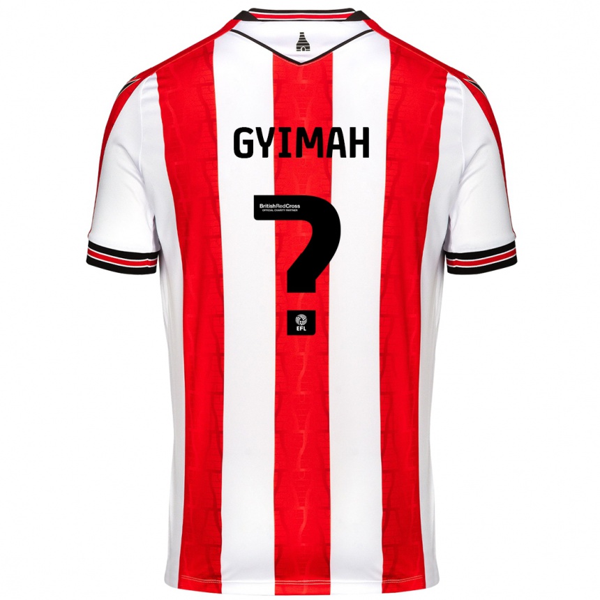 Kids Football Francis Gyimah #0 Red White Home Jersey 2024/25 T-Shirt Za