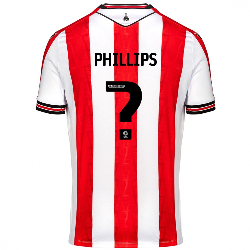 Kids Football Sanchez Phillips #0 Red White Home Jersey 2024/25 T-Shirt Za