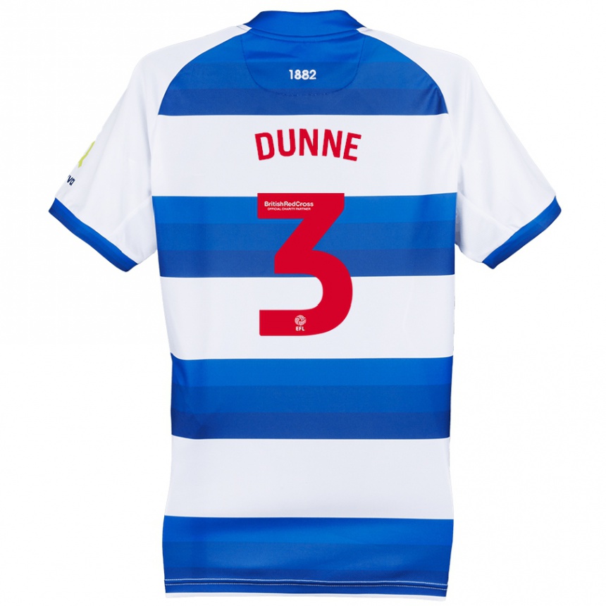 Kids Football Jimmy Dunne #3 White Blue Home Jersey 2024/25 T-Shirt Za