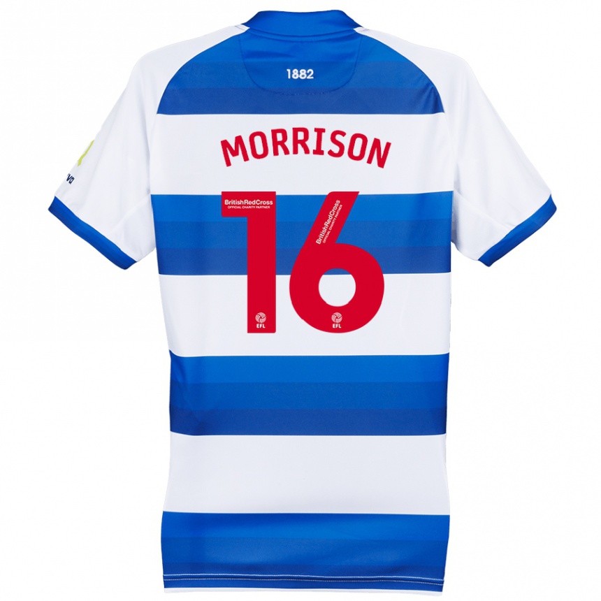 Kids Football Liam Morrison #16 White Blue Home Jersey 2024/25 T-Shirt Za