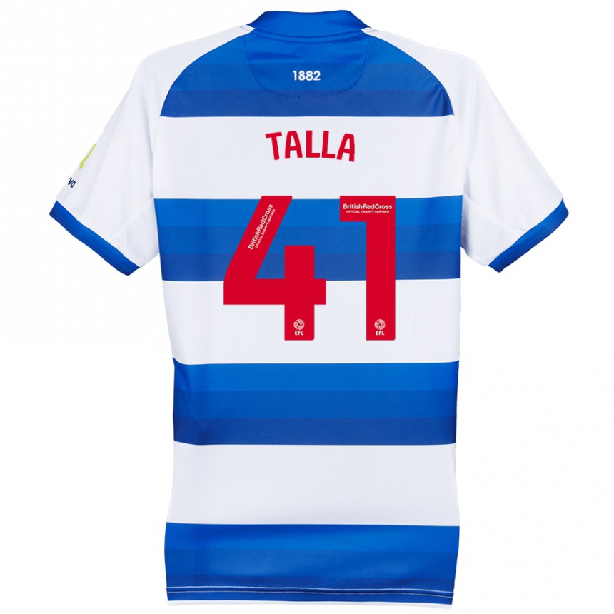 Kids Football Lorent Talla #41 White Blue Home Jersey 2024/25 T-Shirt Za