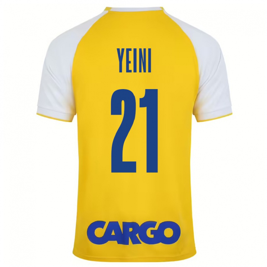 Kids Football Sheran Yeini #21 Yellow White Home Jersey 2024/25 T-Shirt Za