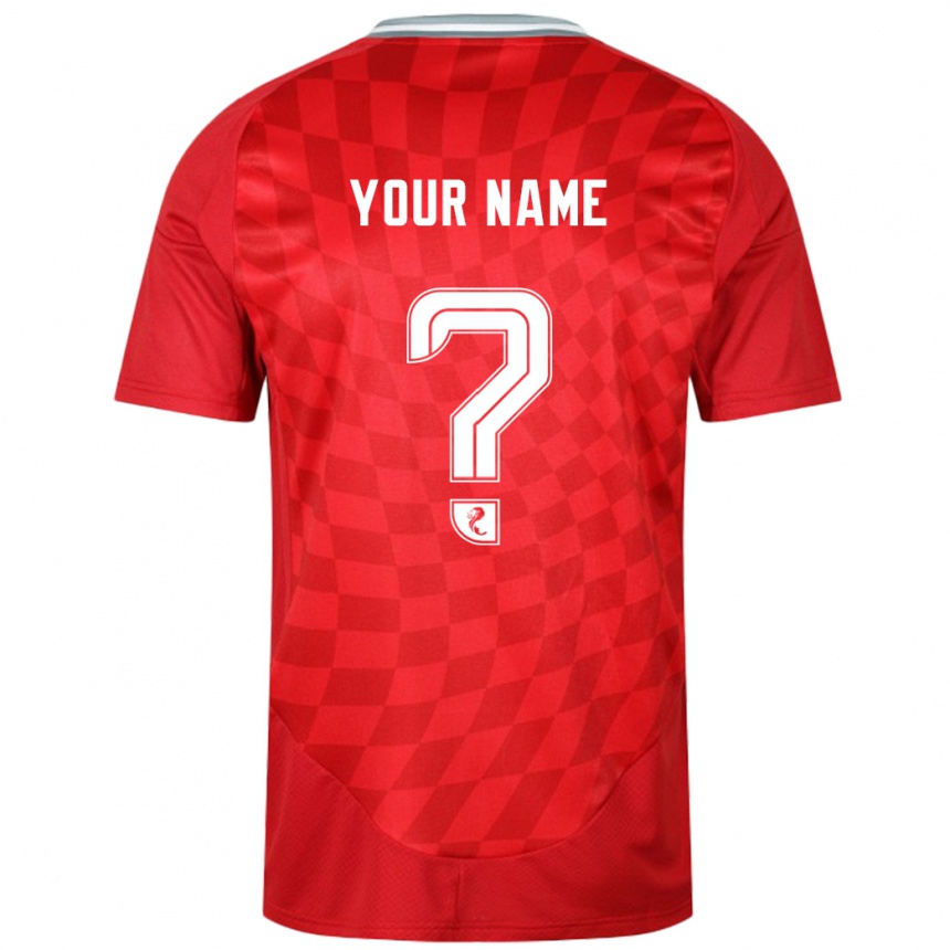 Kids Football Your Name #0 Red Home Jersey 2024/25 T-Shirt Za