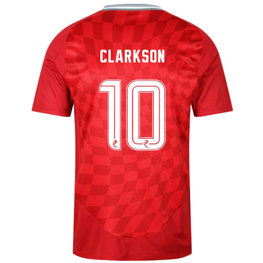 Kids Football Leighton Clarkson #10 Red Home Jersey 2024/25 T-Shirt Za