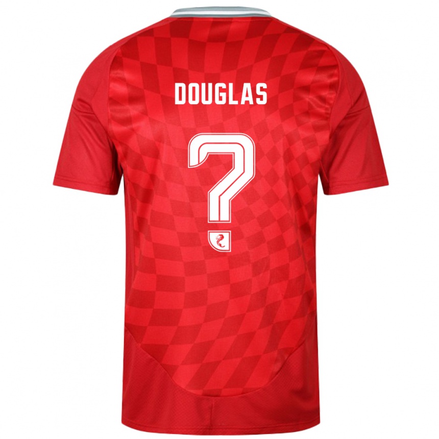 Kids Football Connor Douglas #0 Red Home Jersey 2024/25 T-Shirt Za