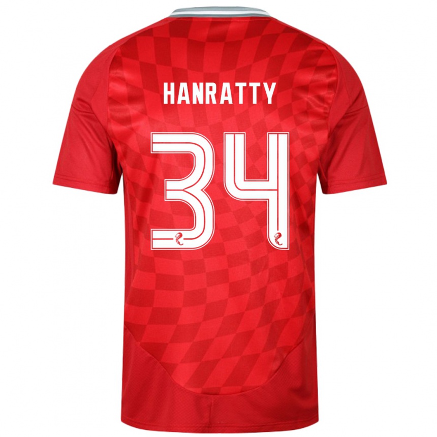 Kids Football Kevin Hanratty #34 Red Home Jersey 2024/25 T-Shirt Za