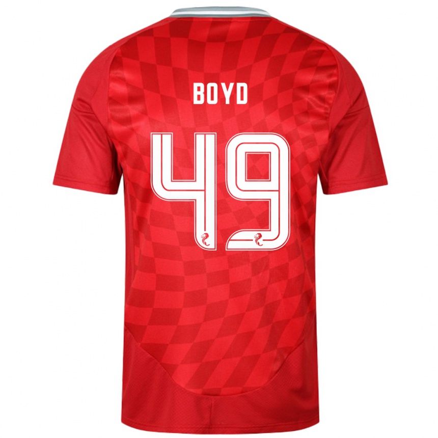 Kids Football Fletcher Boyd #49 Red Home Jersey 2024/25 T-Shirt Za