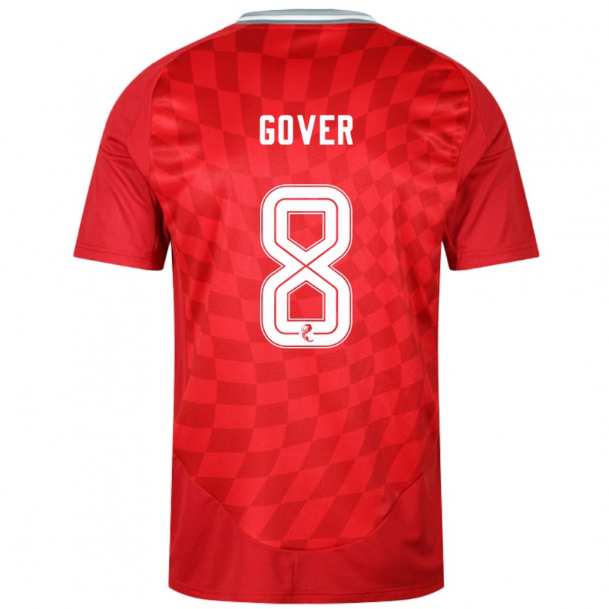 Kids Football Chloe Gover #8 Red Home Jersey 2024/25 T-Shirt Za