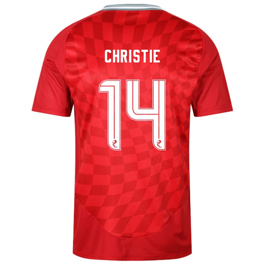 Kids Football Mya Christie #14 Red Home Jersey 2024/25 T-Shirt Za