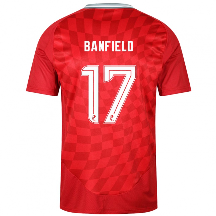 Kids Football Keeley Banfield #17 Red Home Jersey 2024/25 T-Shirt Za