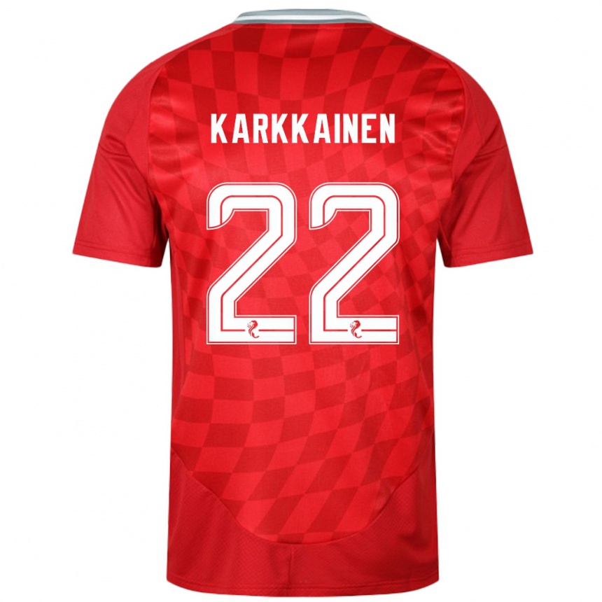 Kids Football Elena Kärkkäinen #22 Red Home Jersey 2024/25 T-Shirt Za