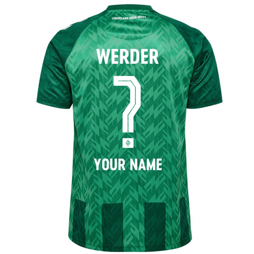 Kids Football Your Name #0 Green Home Jersey 2024/25 T-Shirt Za