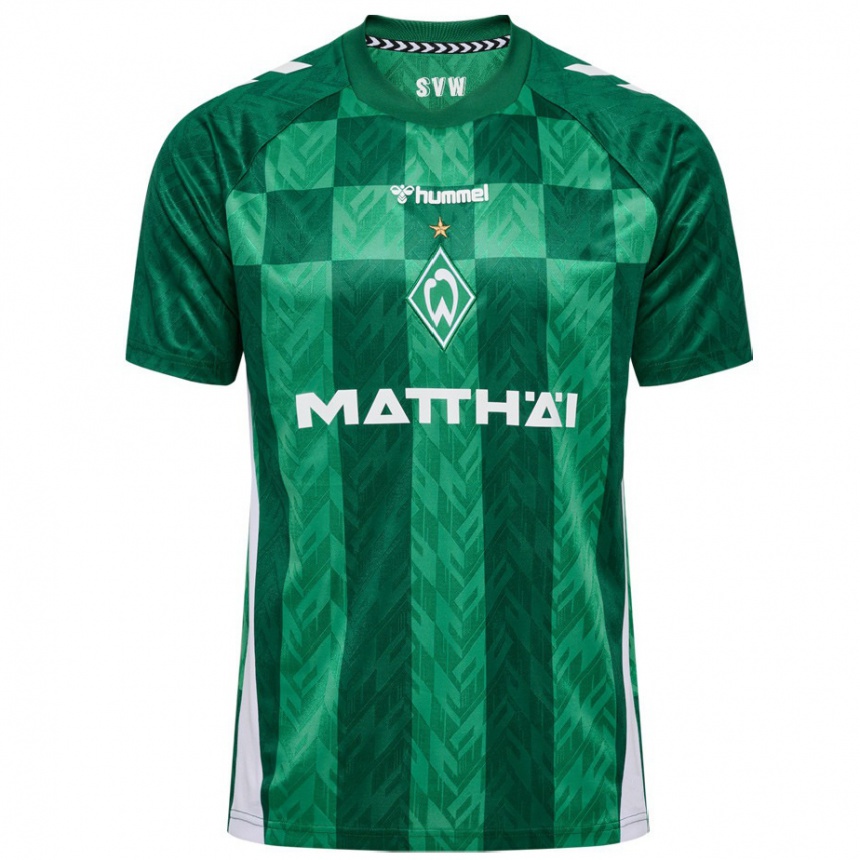 Kids Football Sebastian Mielitz #21 Green Home Jersey 2024/25 T-Shirt Za