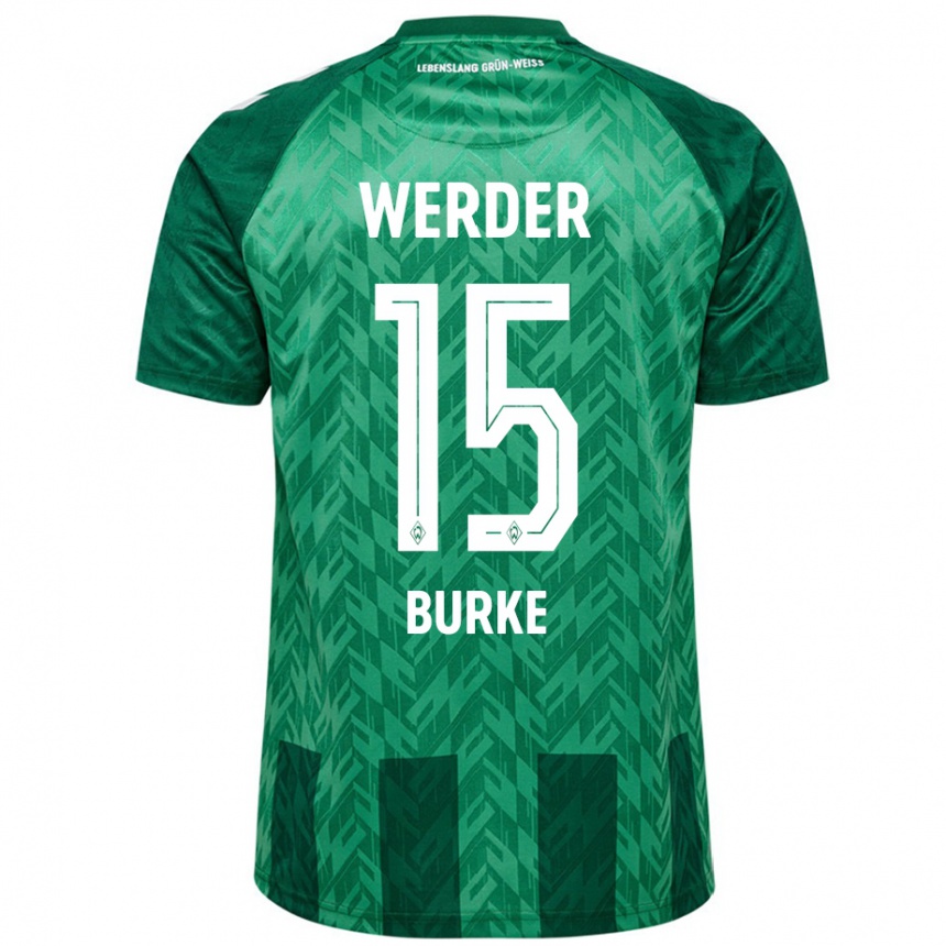 Kids Football Oliver Burke #15 Green Home Jersey 2024/25 T-Shirt Za