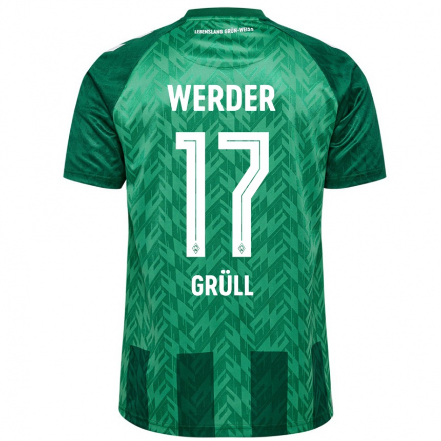 Kids Football Marco Grüll #17 Green Home Jersey 2024/25 T-Shirt Za