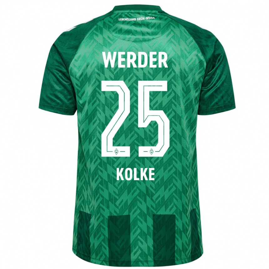 Kids Football Markus Kolke #25 Green Home Jersey 2024/25 T-Shirt Za