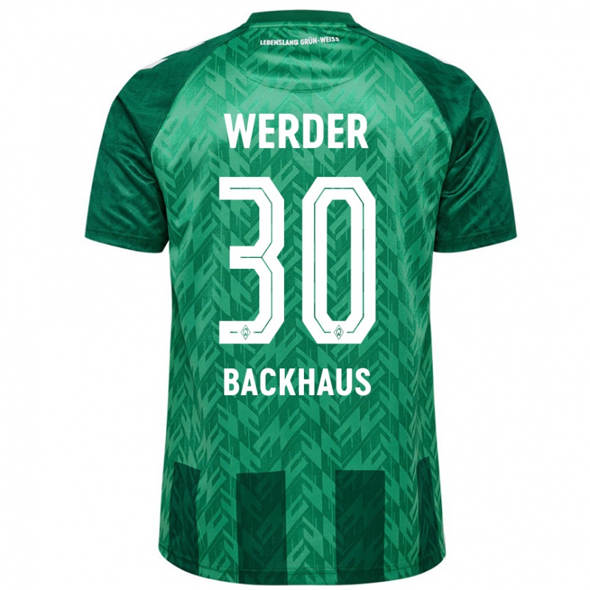 Kids Football Mio Backhaus #30 Green Home Jersey 2024/25 T-Shirt Za