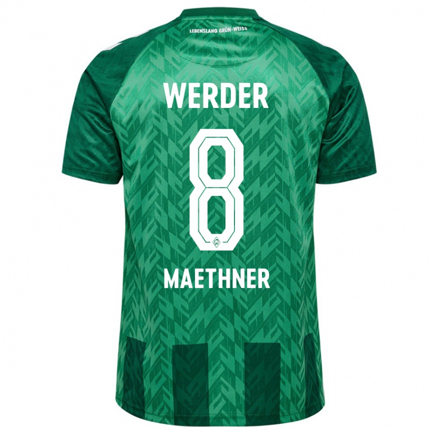 Kids Football Finn Maethner #8 Green Home Jersey 2024/25 T-Shirt Za