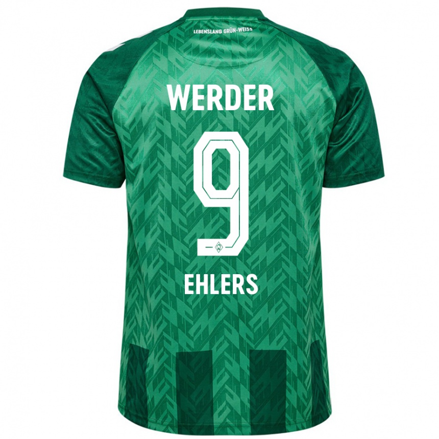 Kids Football Jannic Ehlers #9 Green Home Jersey 2024/25 T-Shirt Za