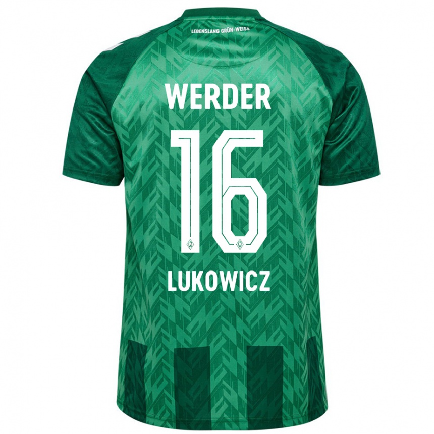 Kids Football Maik Lukowicz #16 Green Home Jersey 2024/25 T-Shirt Za