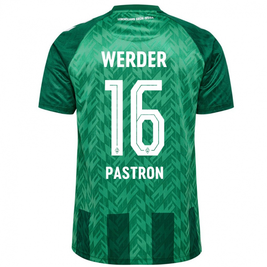 Kids Football Alvin Pastron #16 Green Home Jersey 2024/25 T-Shirt Za