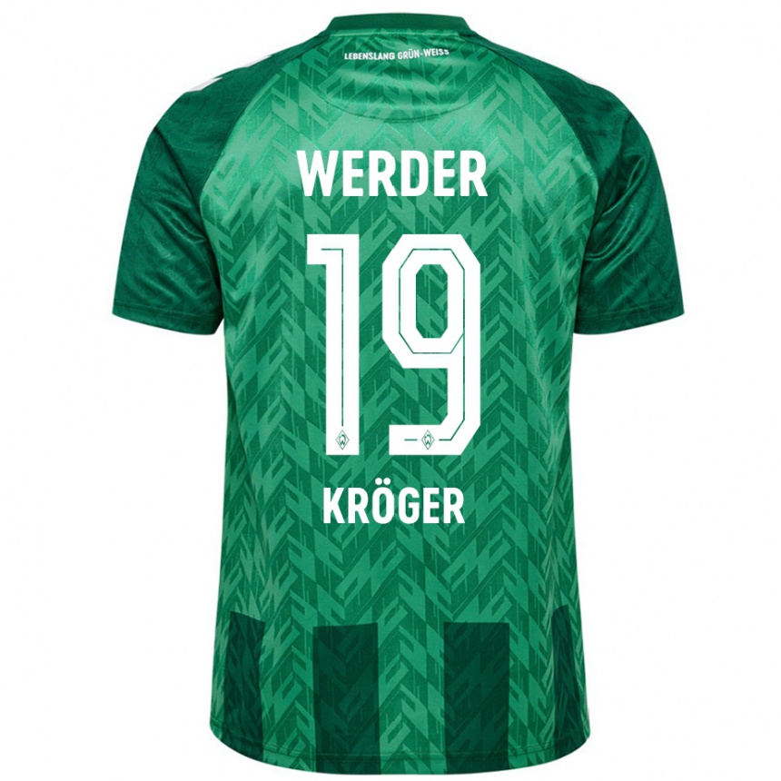 Kids Football Moritz Kröger #19 Green Home Jersey 2024/25 T-Shirt Za