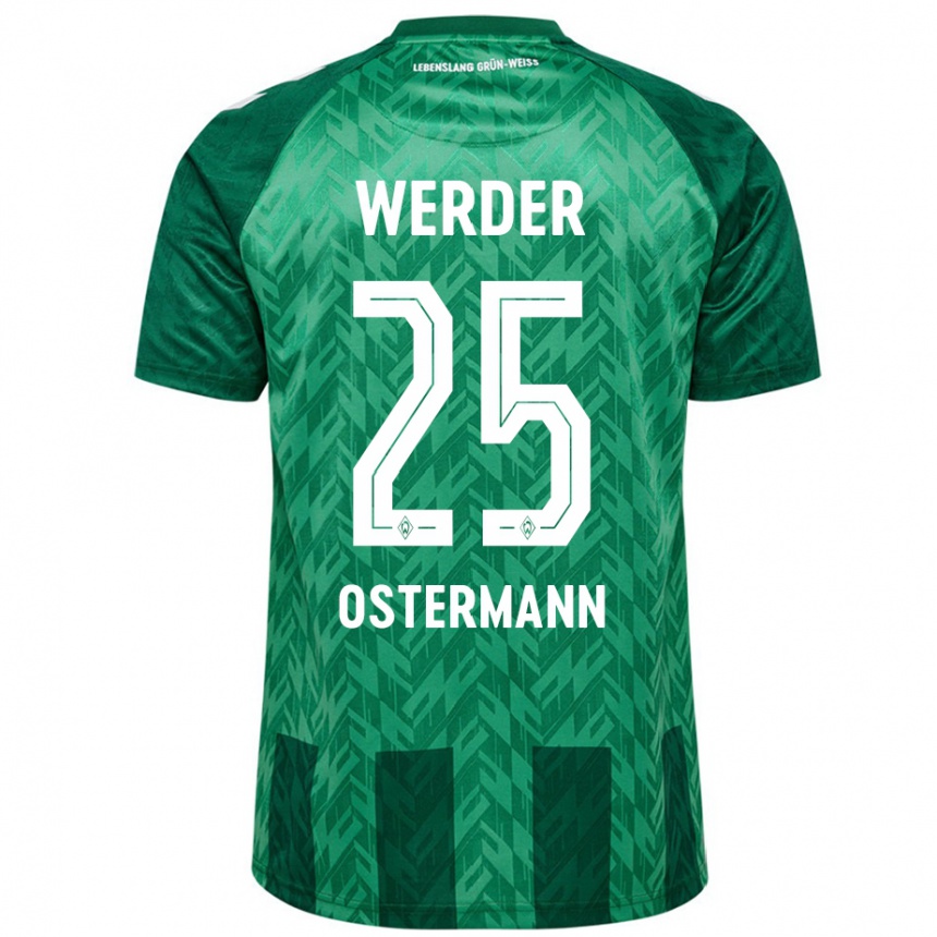 Kids Football Ben Ostermann #25 Green Home Jersey 2024/25 T-Shirt Za