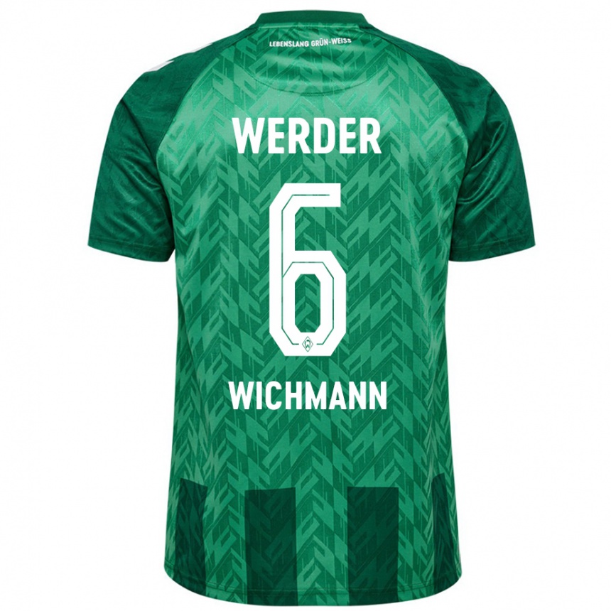 Kids Football Reena Wichmann #6 Green Home Jersey 2024/25 T-Shirt Za