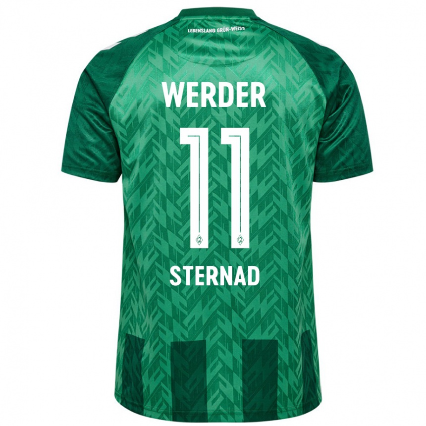 Kids Football Maja Sternad #11 Green Home Jersey 2024/25 T-Shirt Za