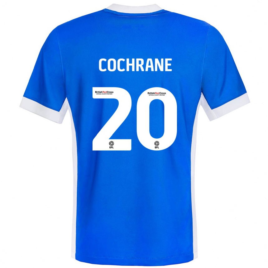 Kids Football Alex Cochrane #20 Blue White Home Jersey 2024/25 T-Shirt Za