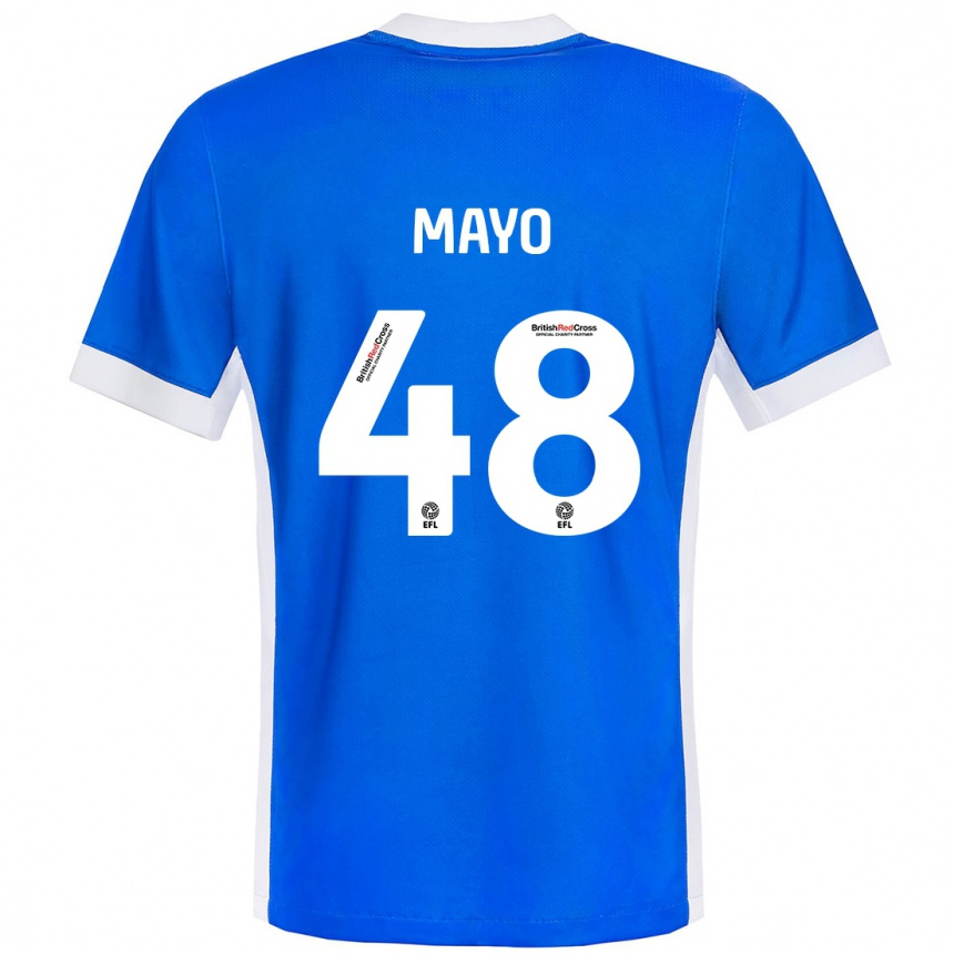 Kids Football Bradley Mayo #48 Blue White Home Jersey 2024/25 T-Shirt Za