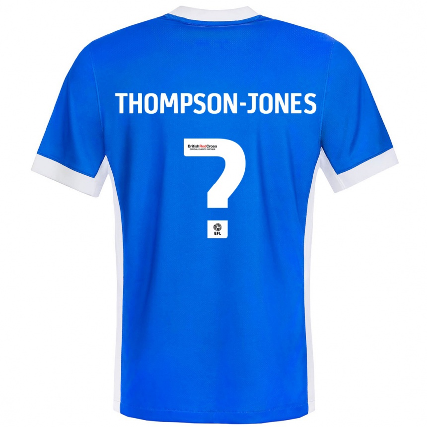 Kids Football Riquelme Thompson-Jones #0 Blue White Home Jersey 2024/25 T-Shirt Za