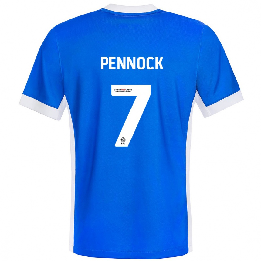 Kids Football Jade Pennock #7 Blue White Home Jersey 2024/25 T-Shirt Za