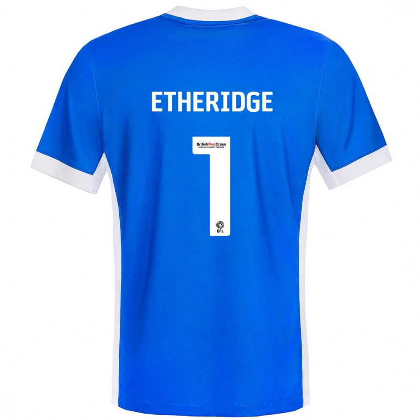 Kids Football Neil Etheridge #1 Blue White Home Jersey 2024/25 T-Shirt Za