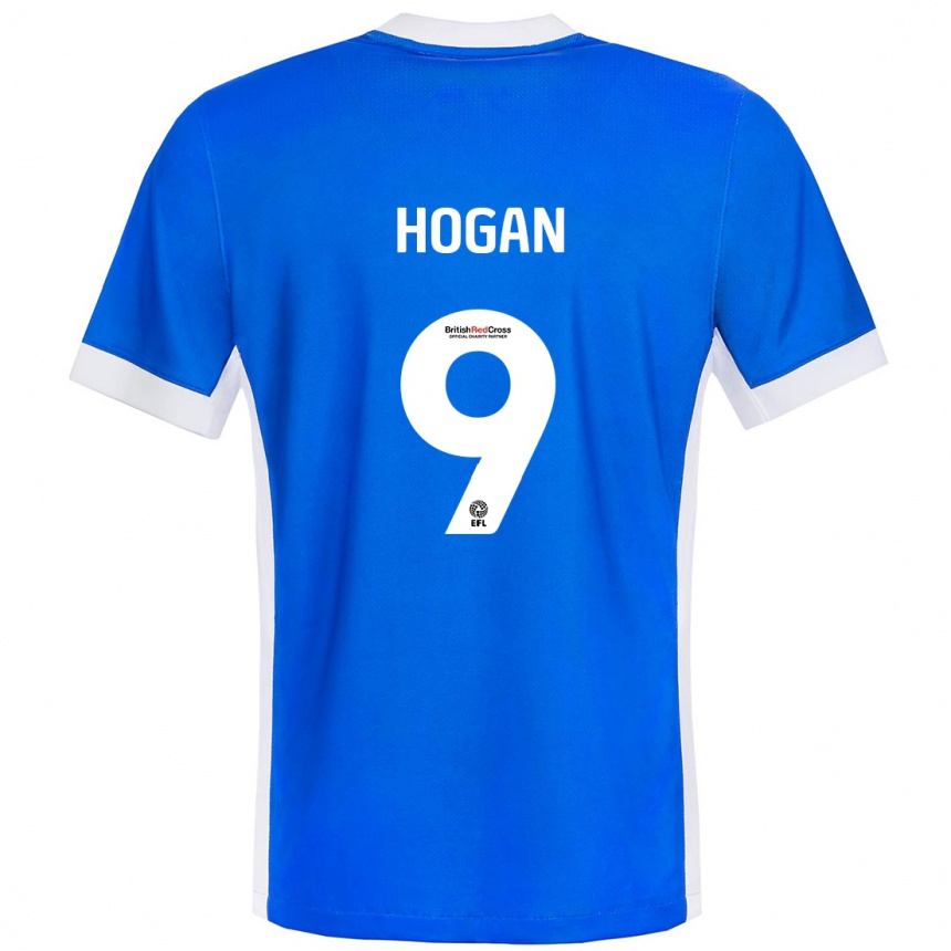 Kids Football Scott Hogan #9 Blue White Home Jersey 2024/25 T-Shirt Za