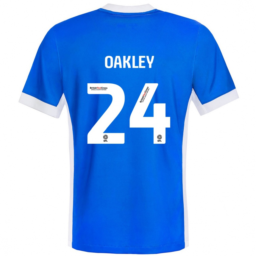 Kids Football Marcel Oakley #24 Blue White Home Jersey 2024/25 T-Shirt Za