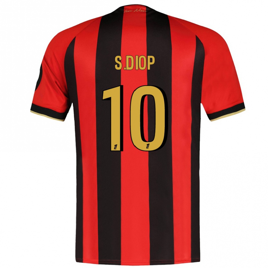 Kids Football Sofiane Diop #10 Red Black Home Jersey 2024/25 T-Shirt Za