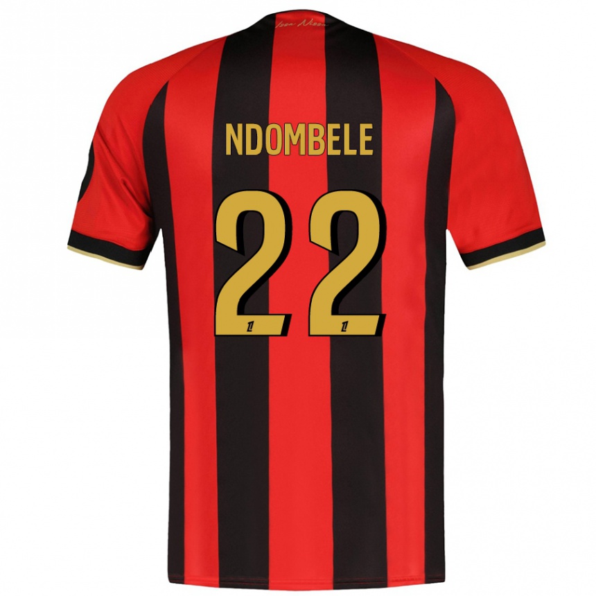 Kids Football Tanguy Ndombele #22 Red Black Home Jersey 2024/25 T-Shirt Za