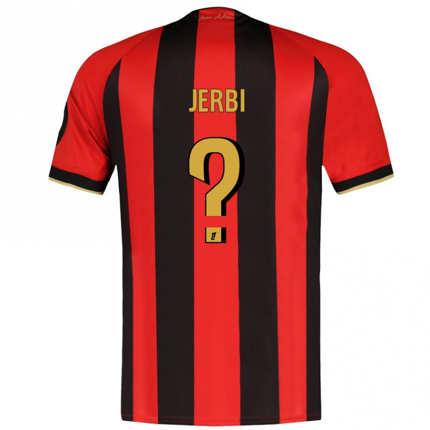 Kids Football Rayan Jerbi #0 Red Black Home Jersey 2024/25 T-Shirt Za