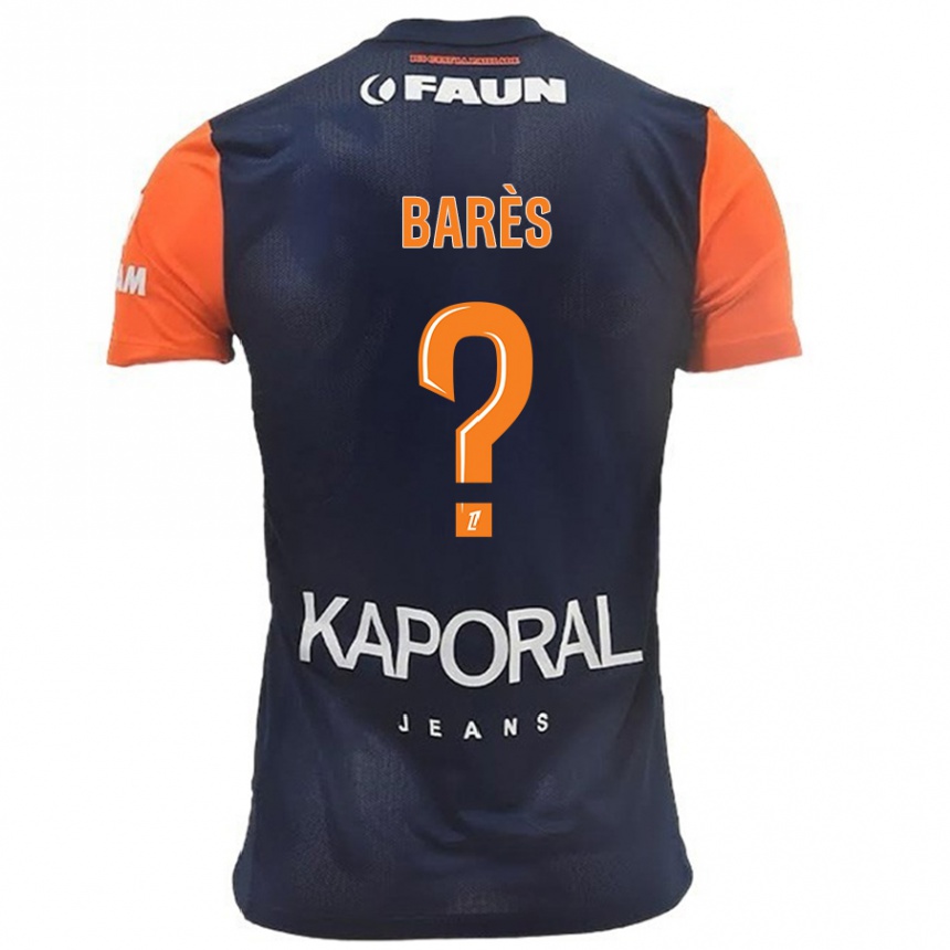 Kids Football Gabriel Barès #0 Navy Blue Orange Home Jersey 2024/25 T-Shirt Za