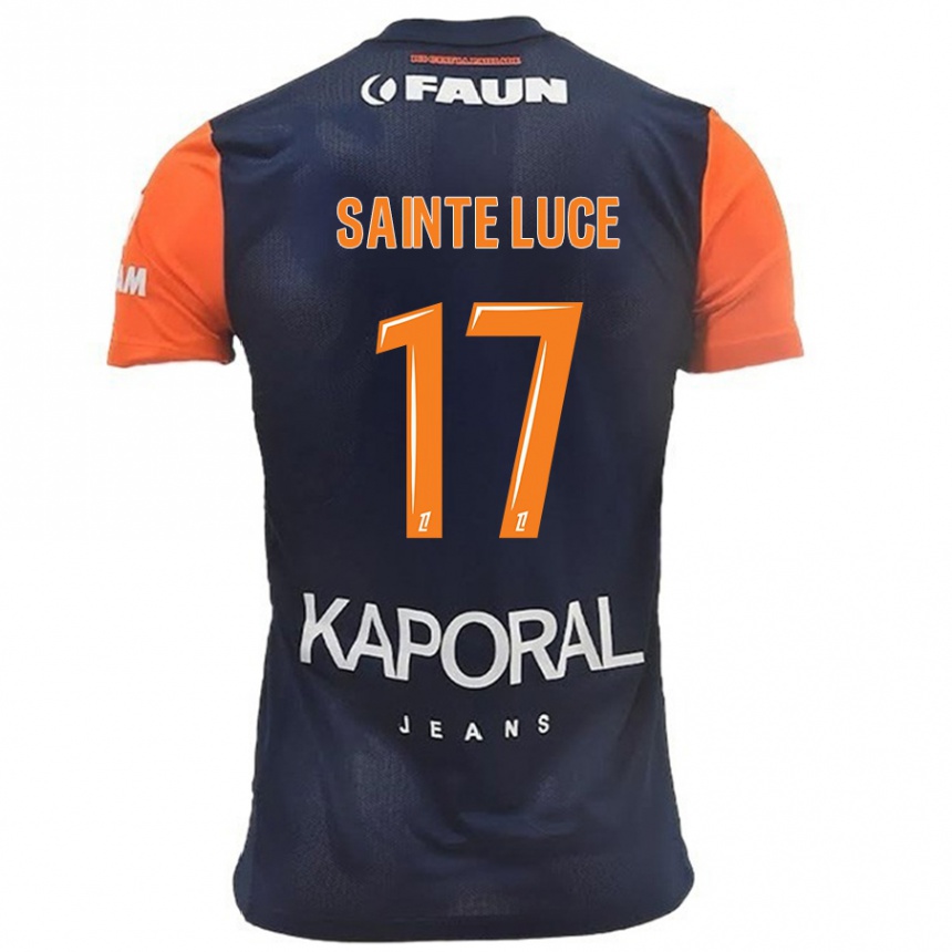 Kids Football Théo Sainte-Luce #17 Navy Blue Orange Home Jersey 2024/25 T-Shirt Za