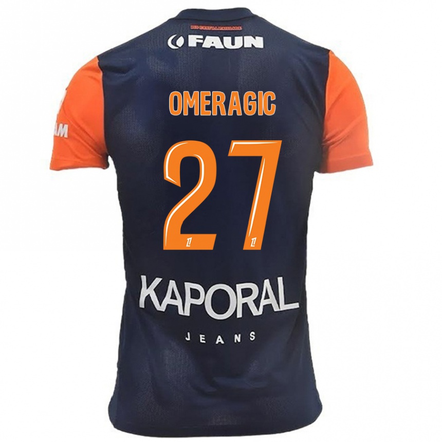 Kids Football Becir Omeragic #27 Navy Blue Orange Home Jersey 2024/25 T-Shirt Za