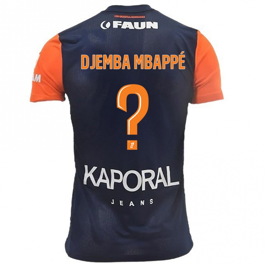 Kids Football Yvan Djemba Mbappé #0 Navy Blue Orange Home Jersey 2024/25 T-Shirt Za