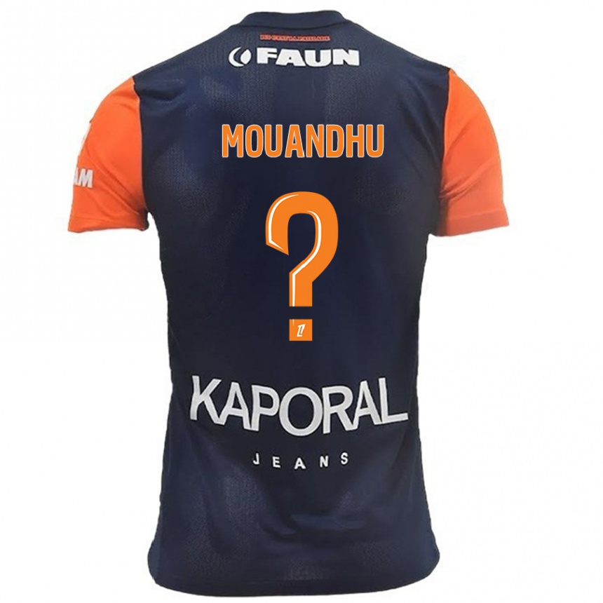 Kids Football Ali Mouandhu #0 Navy Blue Orange Home Jersey 2024/25 T-Shirt Za