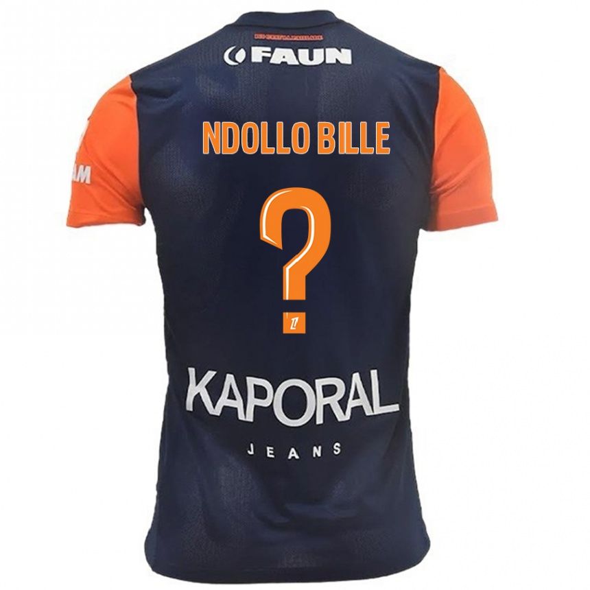 Kids Football Wilfried Ndollo Bille #0 Navy Blue Orange Home Jersey 2024/25 T-Shirt Za